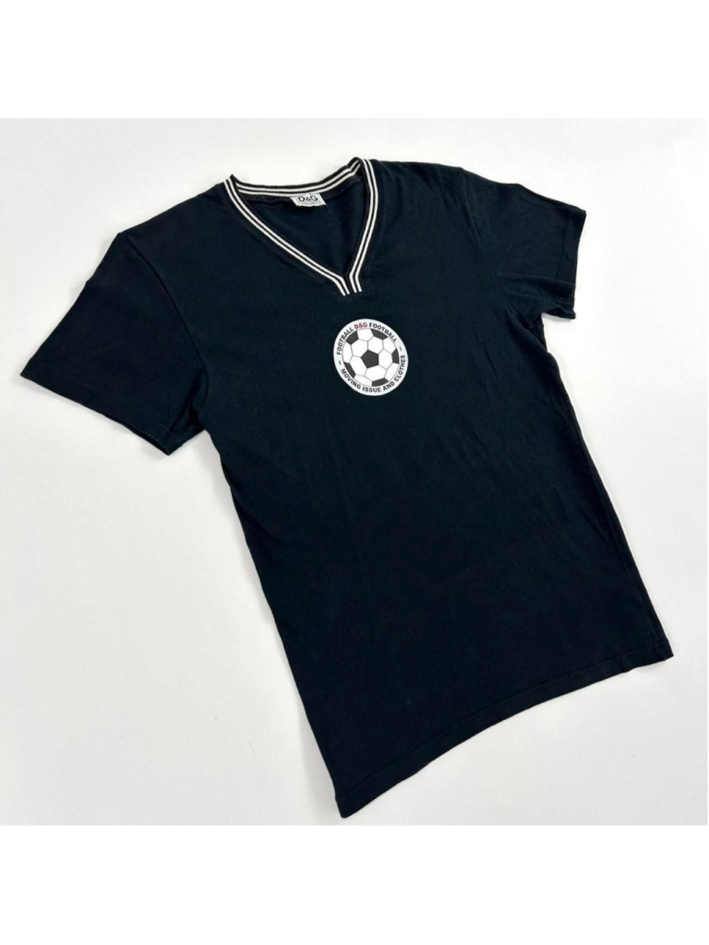 'D&G Football' vintage black short sleeve top, soccer